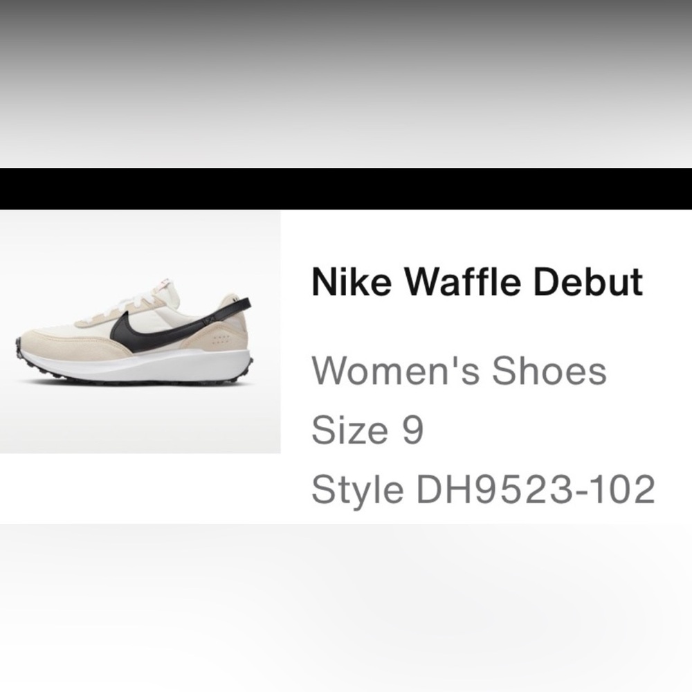 Nike Women’s Waffle Sneaker in Cream and Black